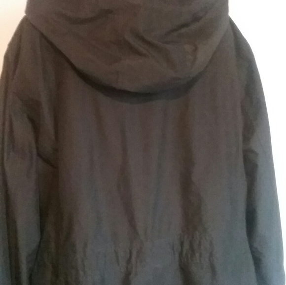 L.L. Bean Black Hooded Trench Coat Plus Size 2x - Picture 11 of 14